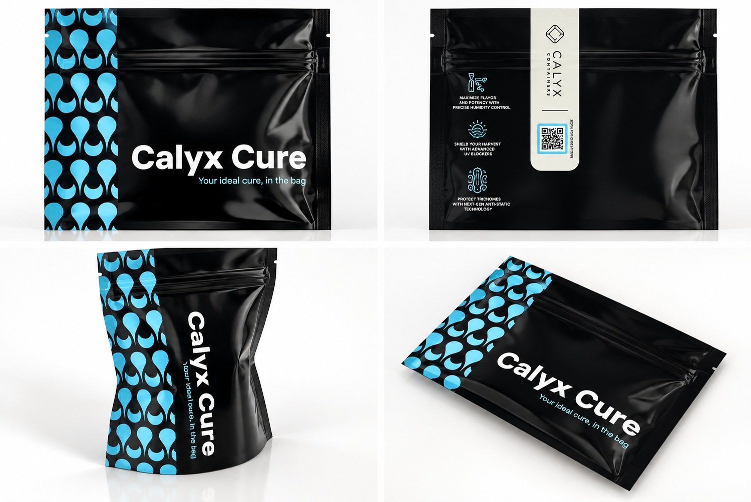 Calyx Home Cure 1/4 lb stand-up cannabis curing pouch