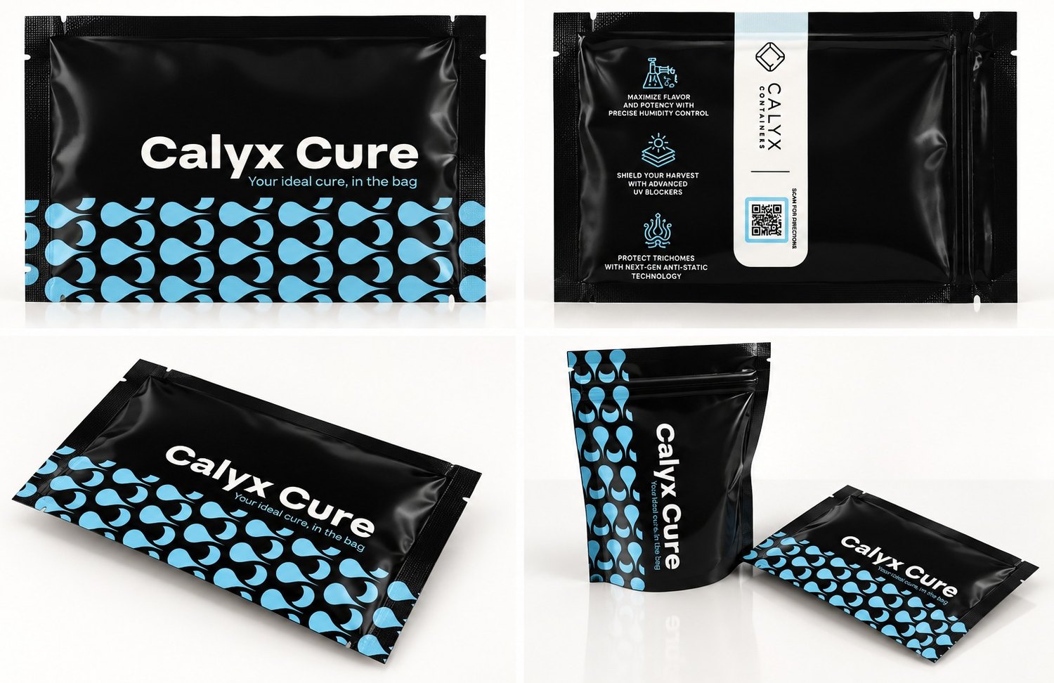 Calyx Home Cure 1/2 oz stand-up cannabis curing pouch