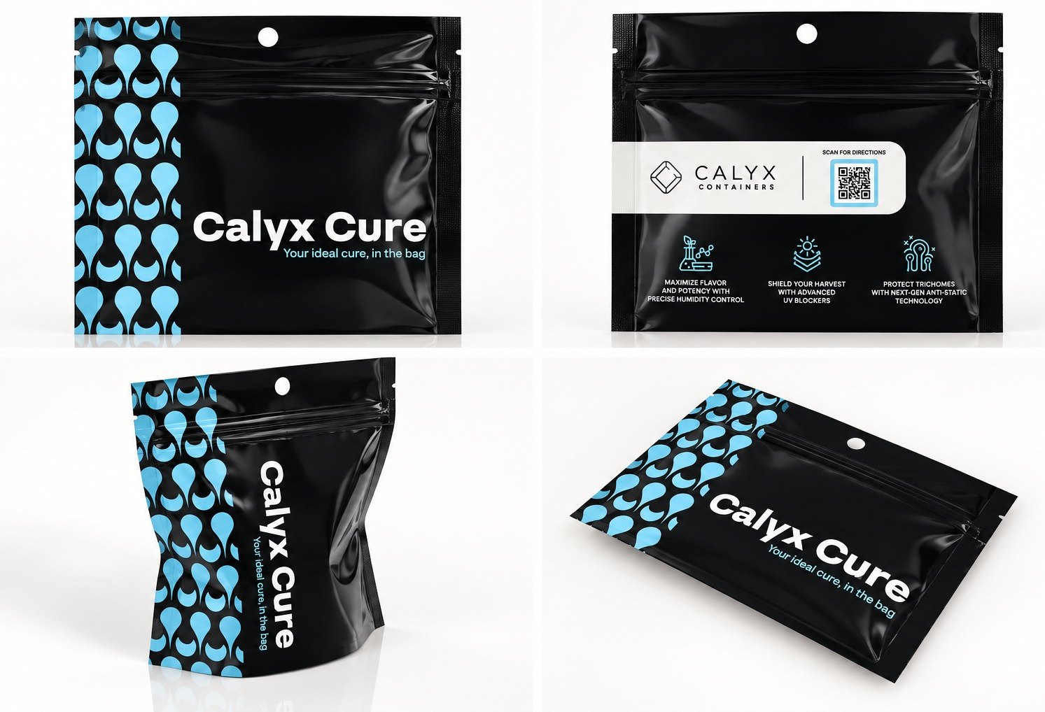 Calyx Home Cure 1 oz stand-up cannabis curing pouch