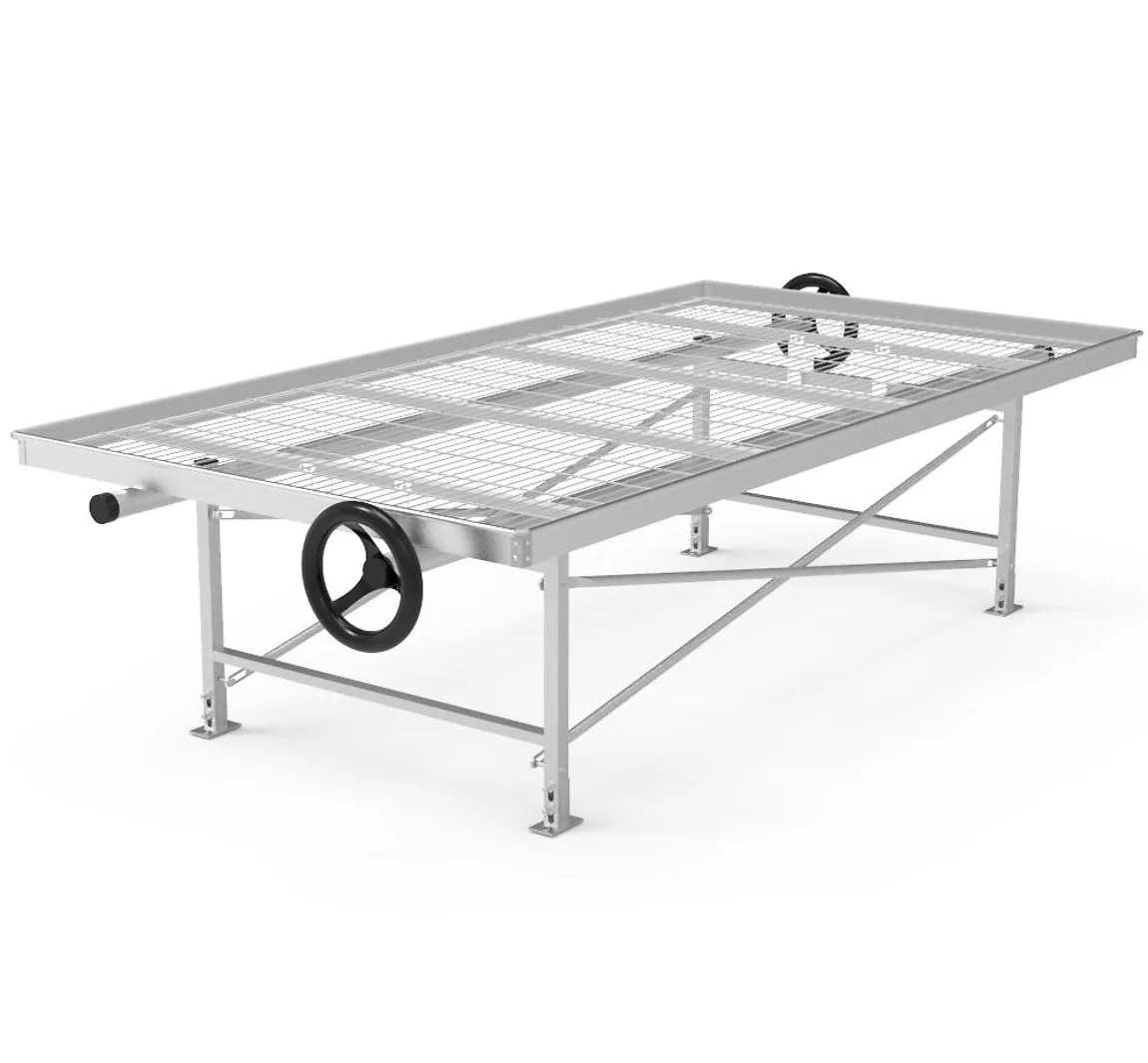 Rolling bench render with mesh top and hand crank