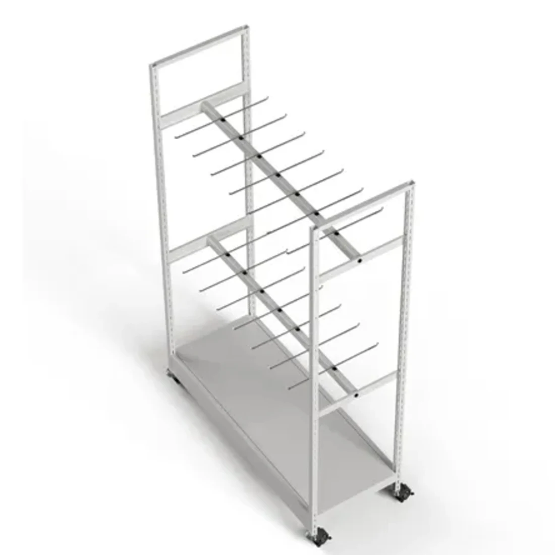 Cannabis dry rack with multi-tier hanger arms