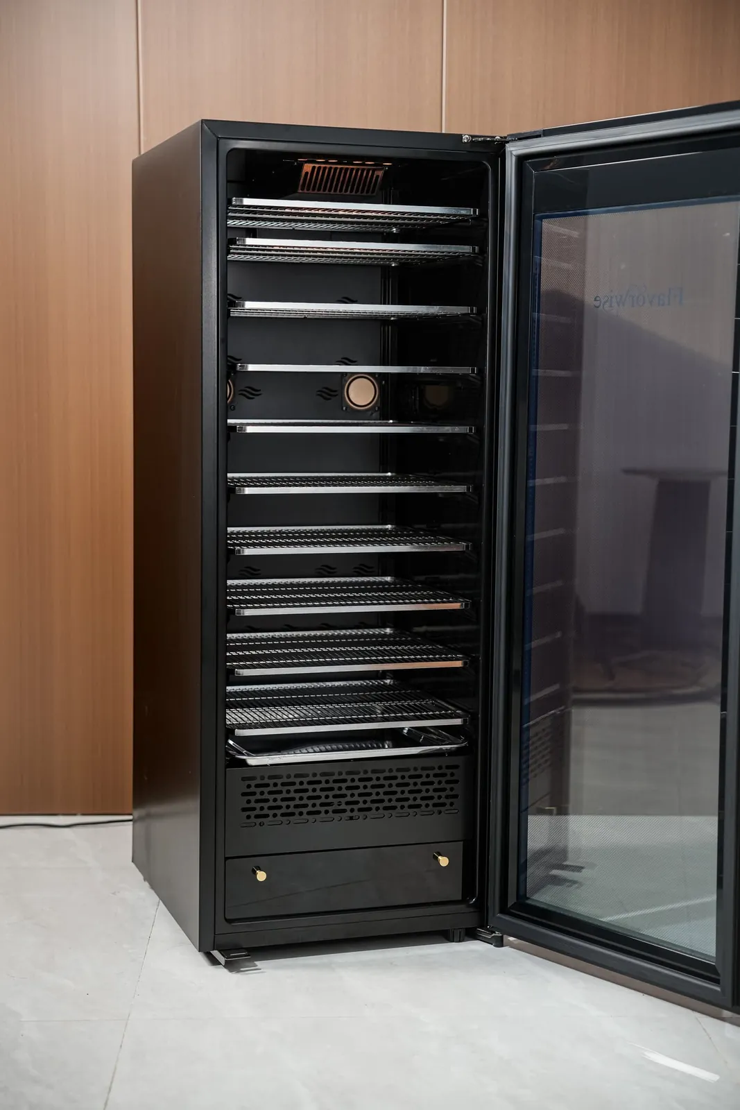 Cabinet with the door open