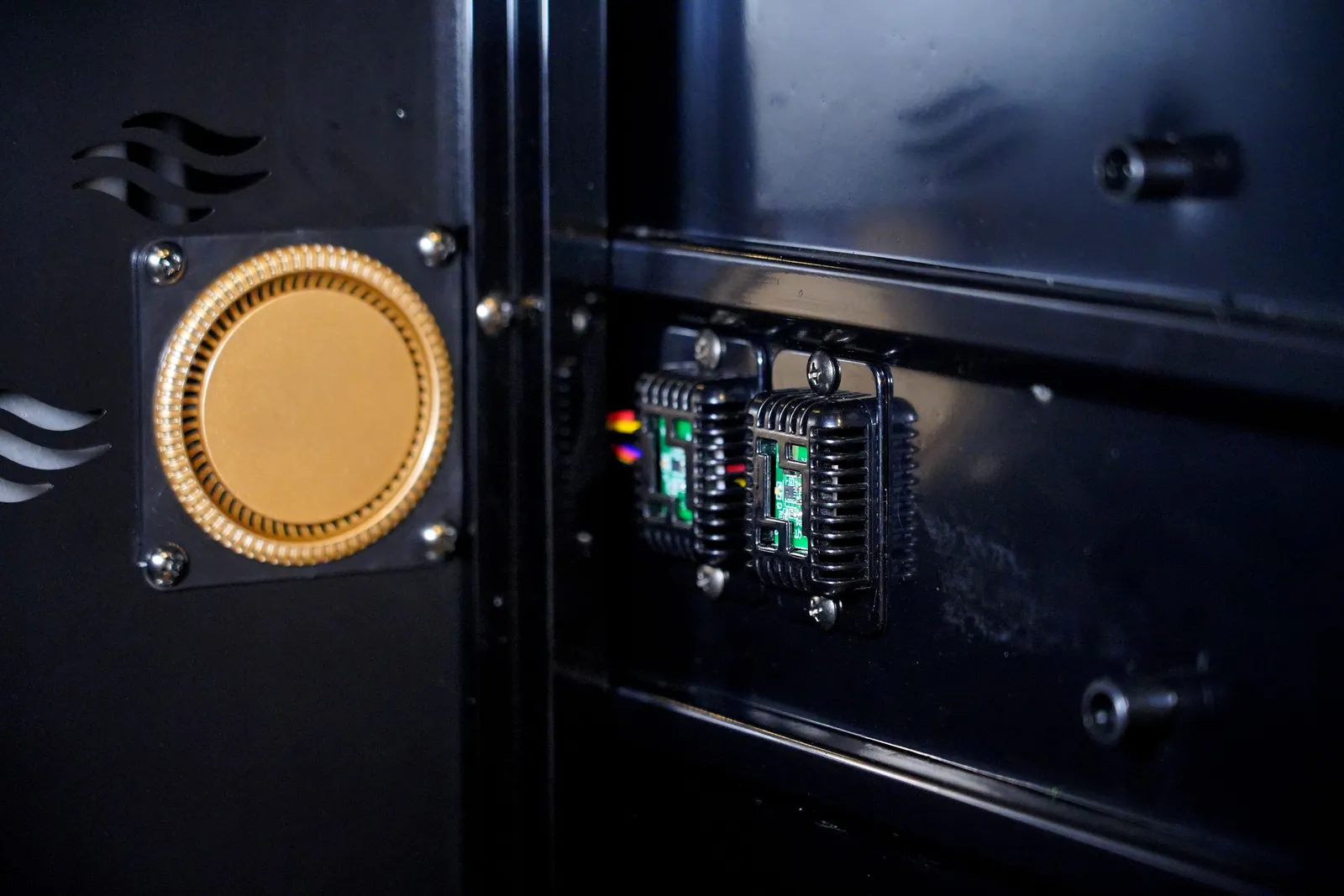 Sensor unit and control board inside the cabinet