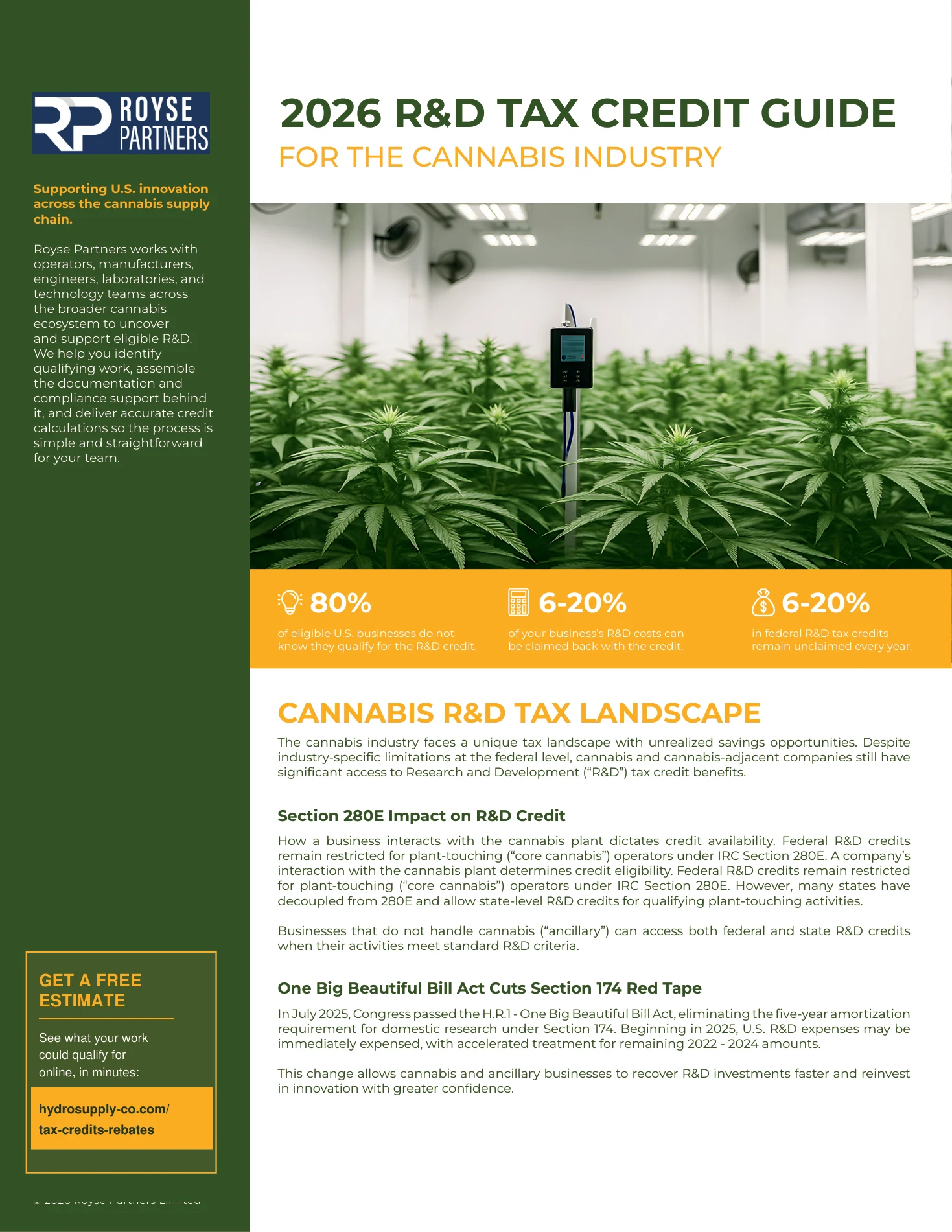 2026 R&D Tax Credit Guide for Cannabis — cover preview